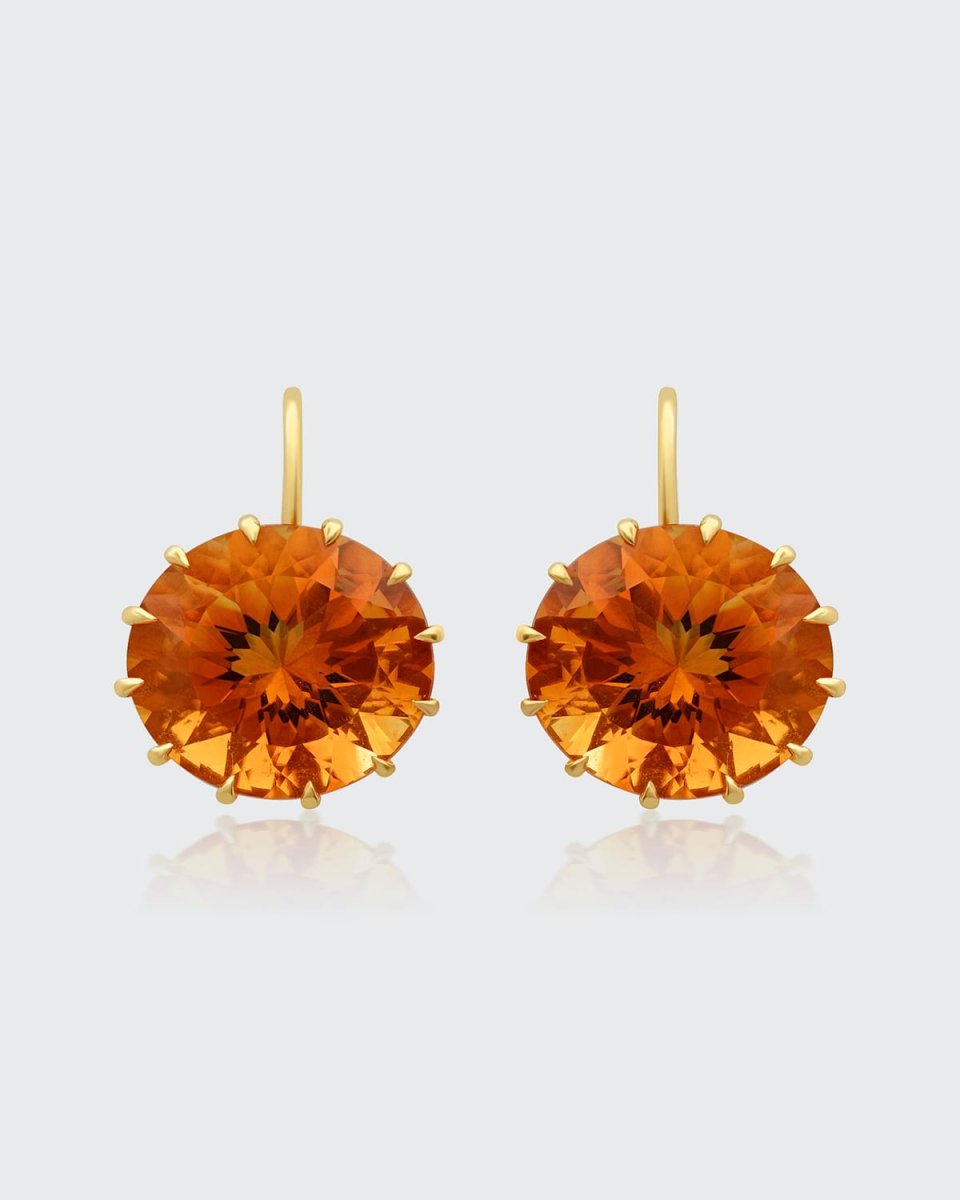 15mm Citrine Drop Earrings